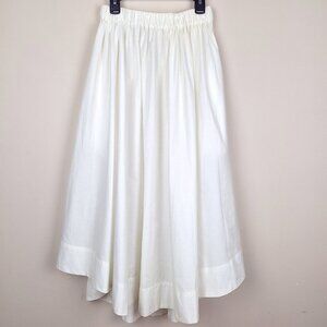 Free People Curved Hem Maxi Skirt Size XS. Ivory Cotton Billowy Contemporary EUC